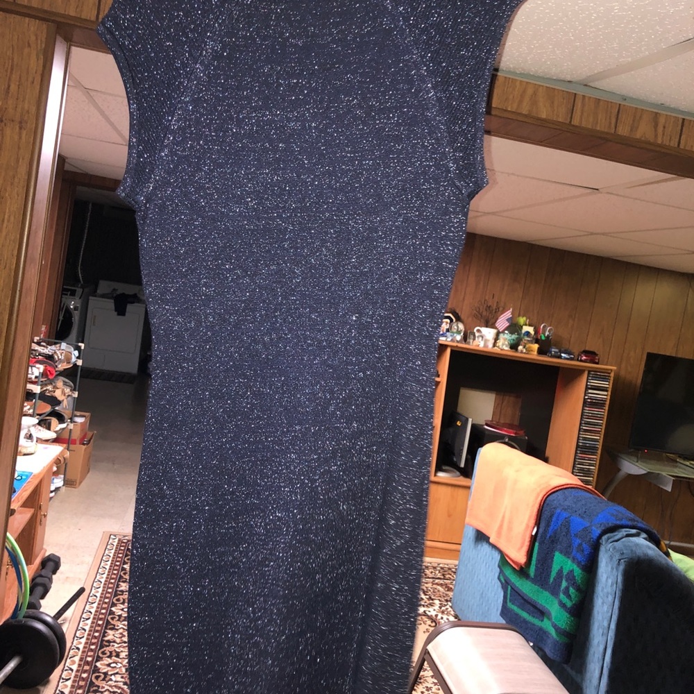 Express navy glitter dress